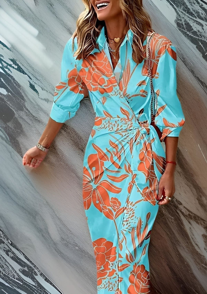 ROBE ENVELOPPANTE À MANCHES LONGUES IVY