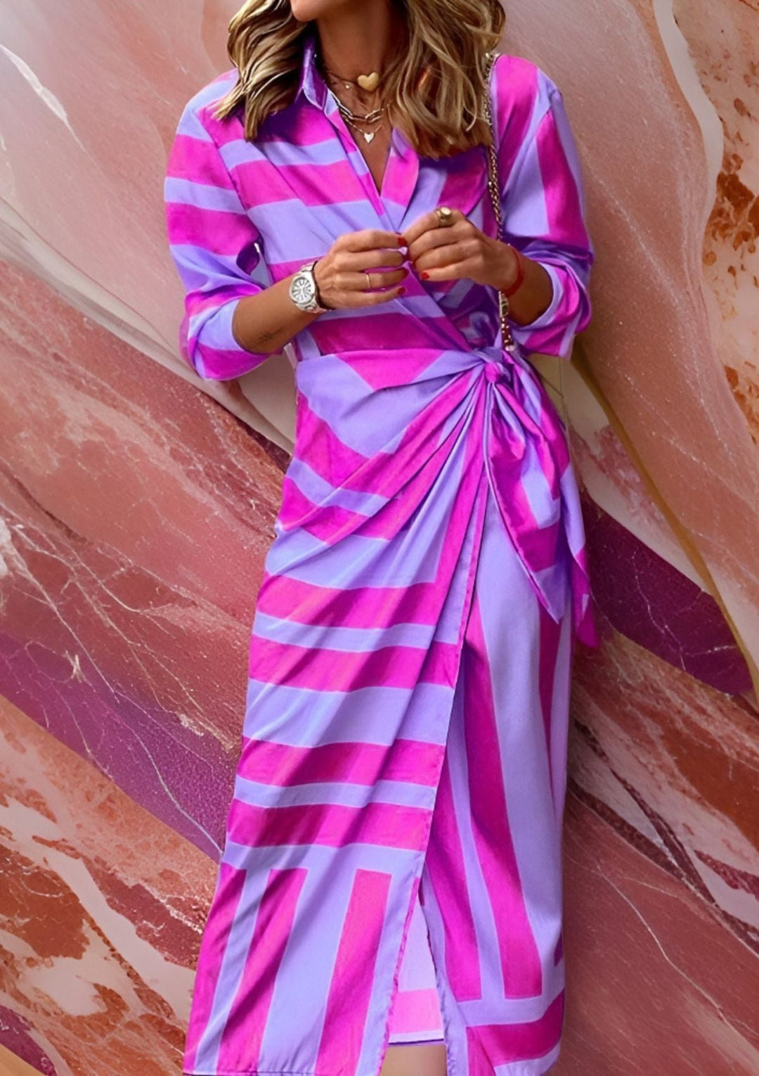 ROBE ENVELOPPANTE À MANCHES LONGUES IVY