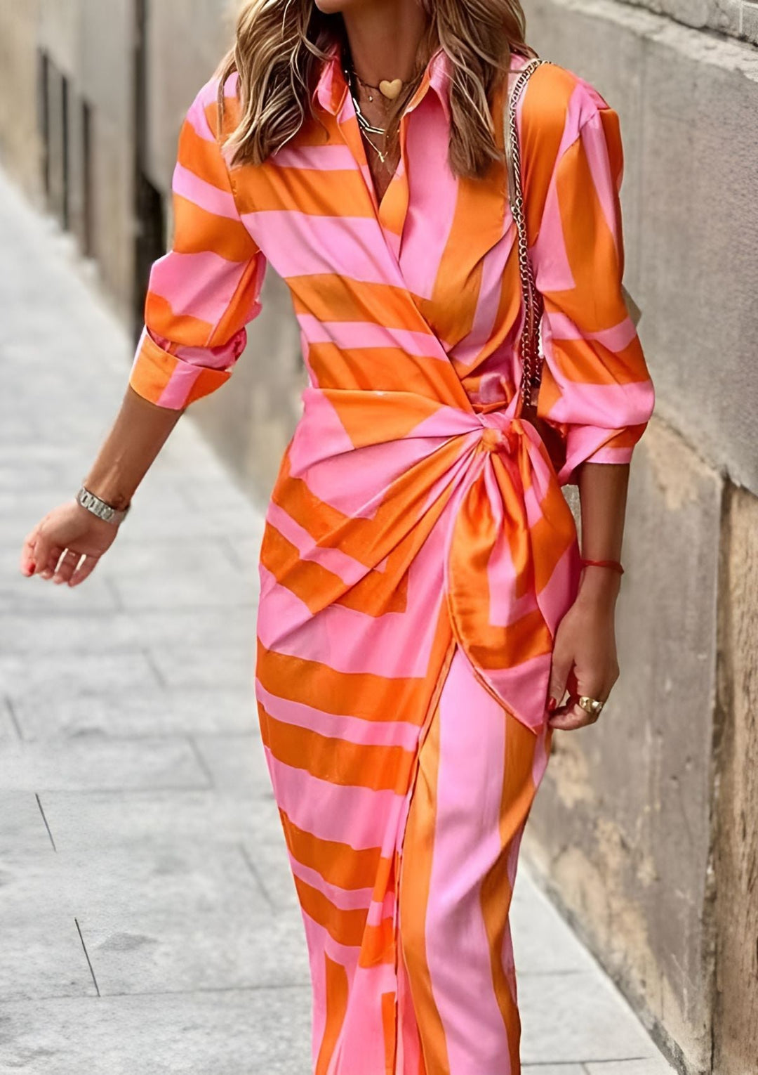 ROBE ENVELOPPANTE À MANCHES LONGUES IVY