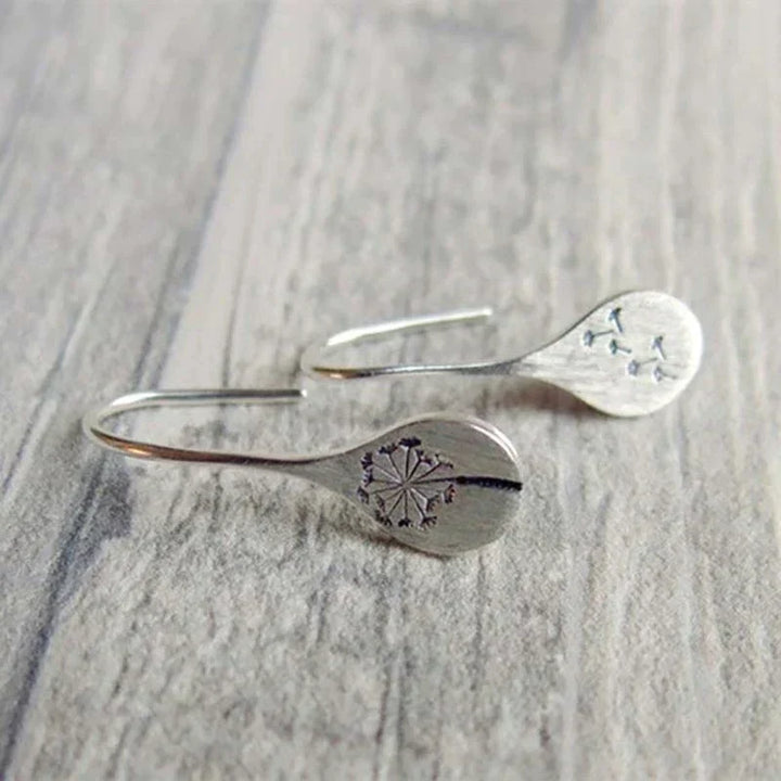 925 Silver Dandelion Leaf Earrings