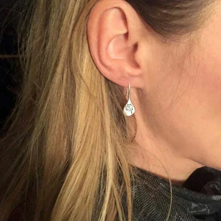 Boucles d'oreilles en argent 925 en forme de feuille de pissenlit