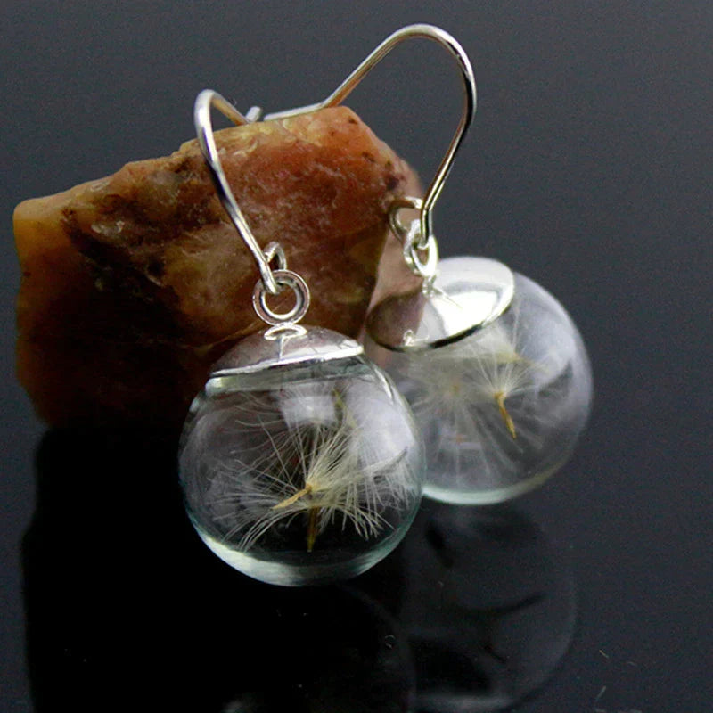Pendentif Boucle d'Oreille Pissenlit en Argent 925