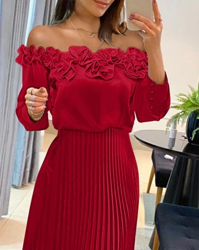 Aria - Superbe Robe Maxi Off-Shoulder