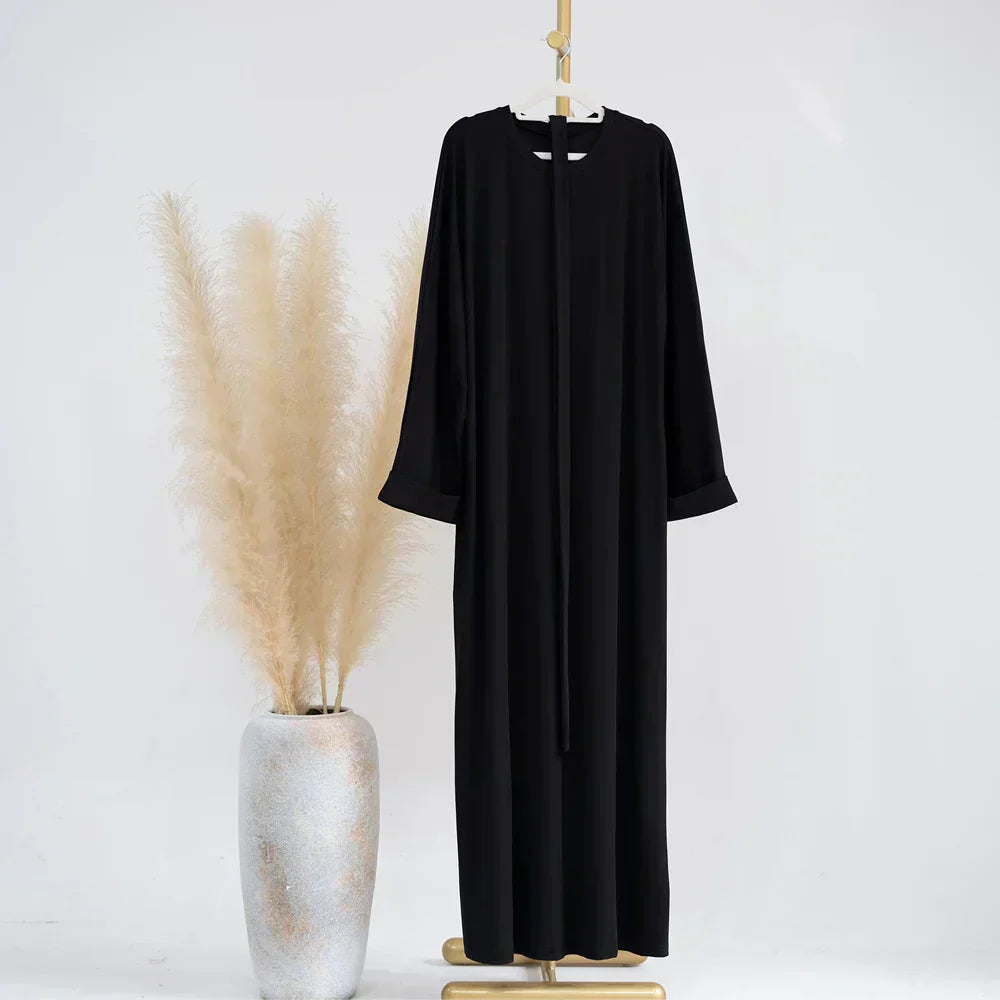 Ariane - Abaya Tricotée Élégante avec Ceinture et Poches Latérales