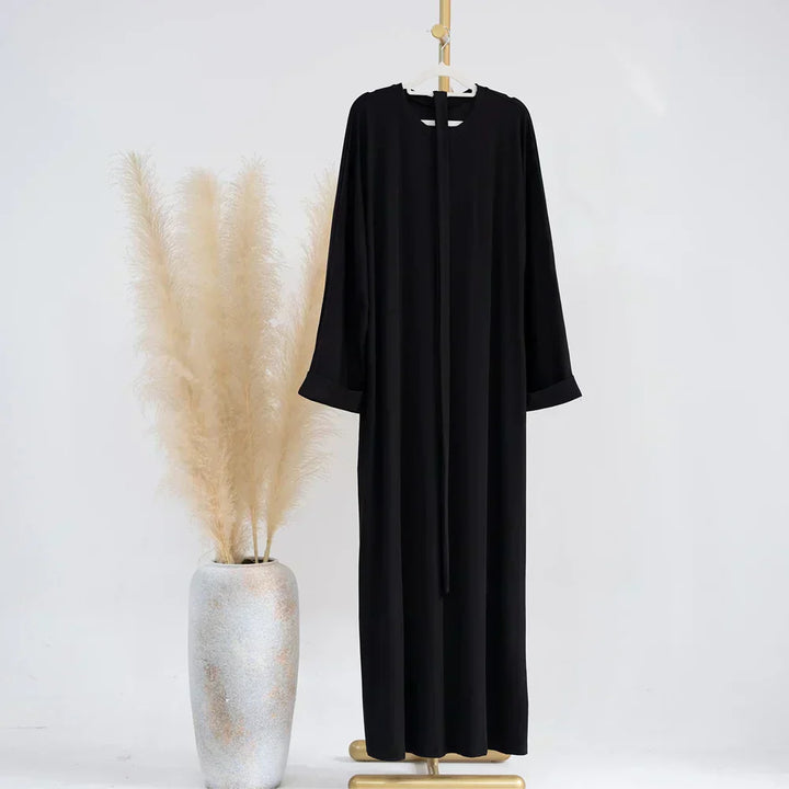 Ariane - Abaya Tricotée Élégante avec Ceinture et Poches Latérales
