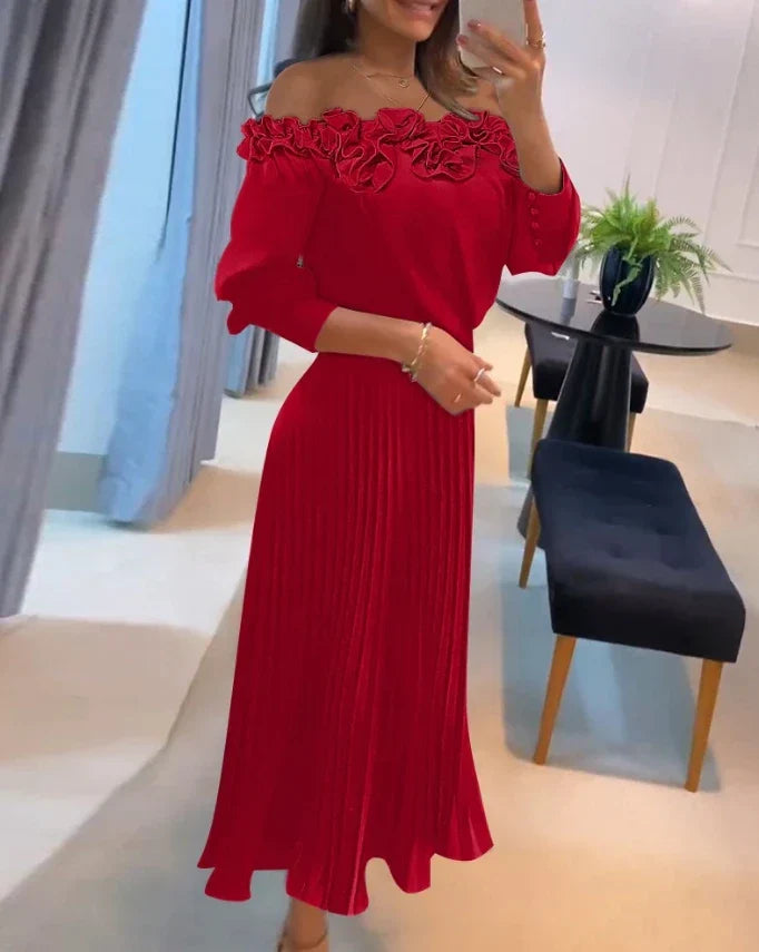 Aria - Superbe Robe Maxi Off-Shoulder