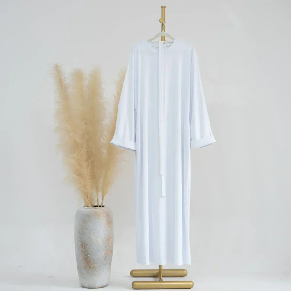 Ariane - Abaya Tricotée Élégante avec Ceinture et Poches Latérales
