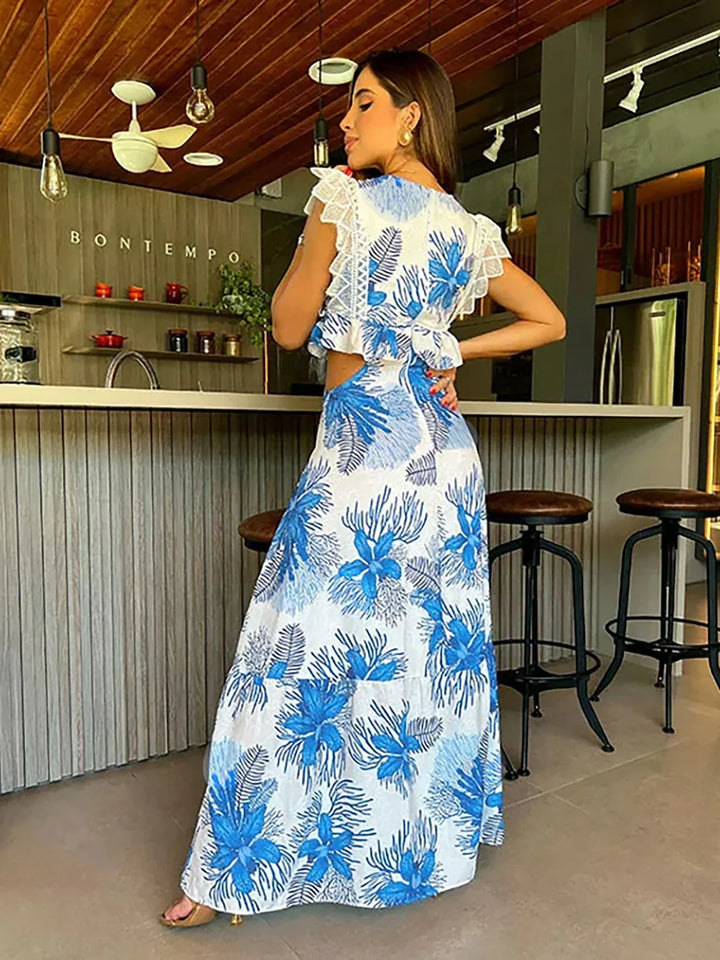 Margie - Robe Maxi en Dentelle Sans Manches Tendance
