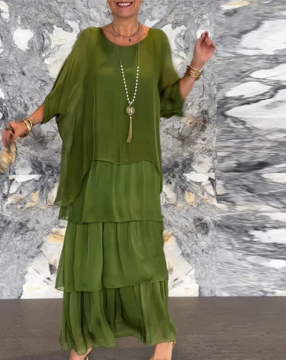 Caroline | Robe Maxi à Col Rond Lâche