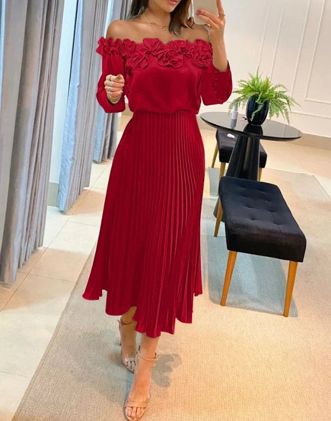 Aria - Superbe Robe Maxi Off-Shoulder