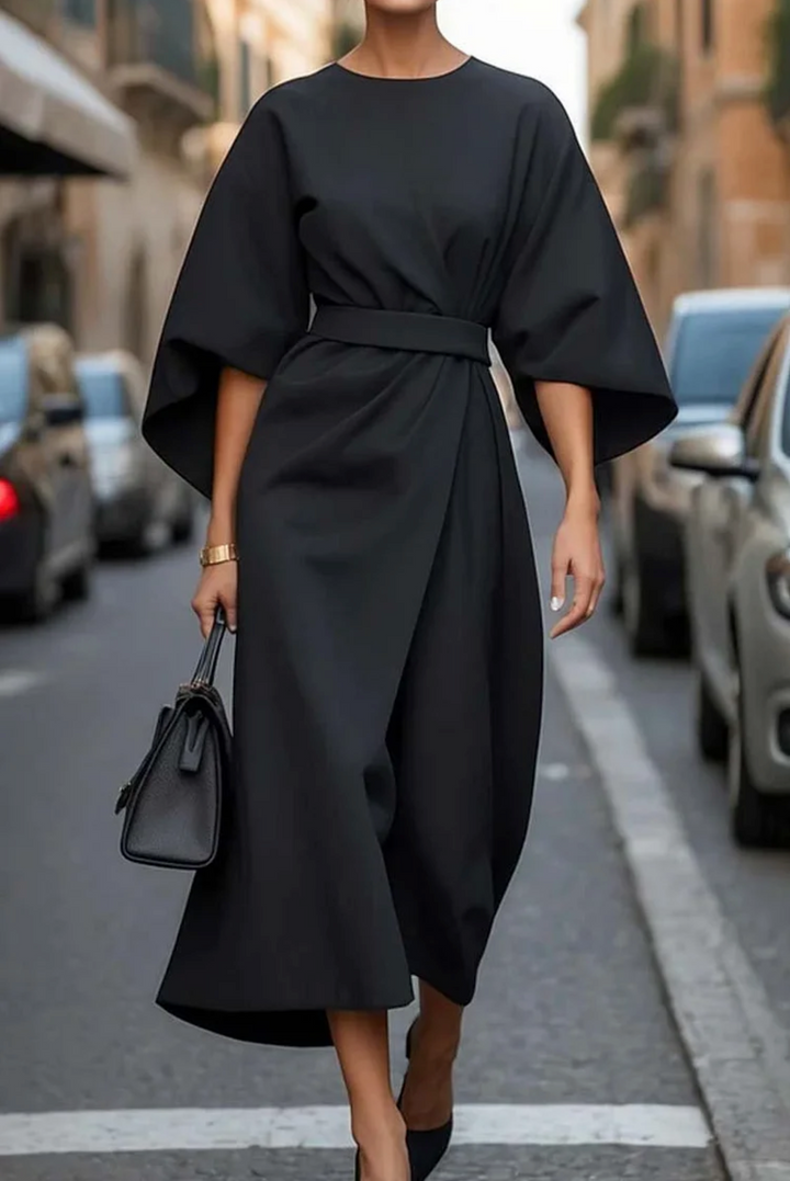 Louise – Robe Élégante avec Manches Lanternes
