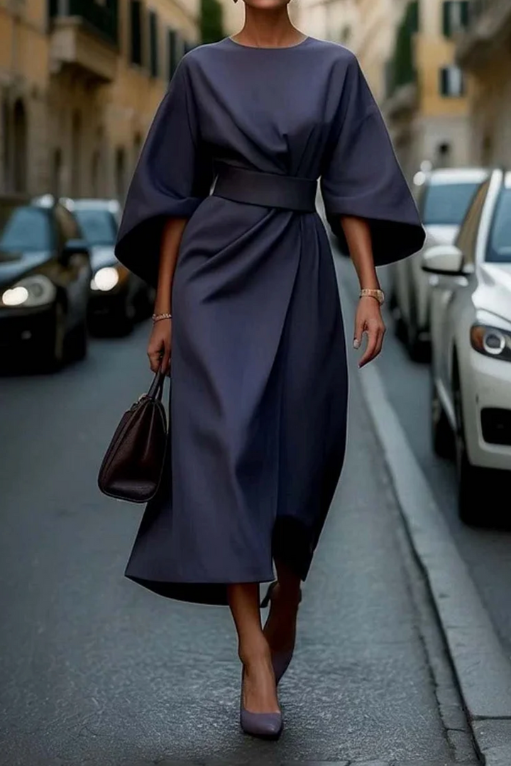 Louise – Robe Élégante avec Manches Lanternes