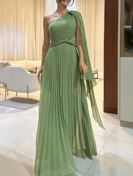 Dalila - Robe Maxi Plissée à Épaules Dénudées