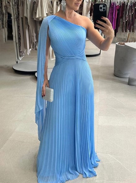 Dalila - Robe Maxi Plissée à Épaules Dénudées