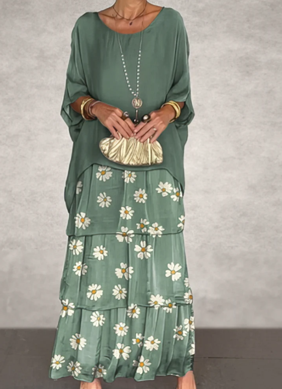Caroline | Robe Maxi à Col Rond Lâche