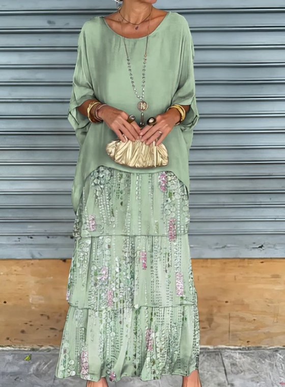 Caroline | Robe Maxi à Col Rond Lâche