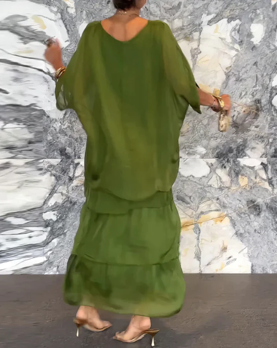 Caroline | Robe Maxi à Col Rond Lâche