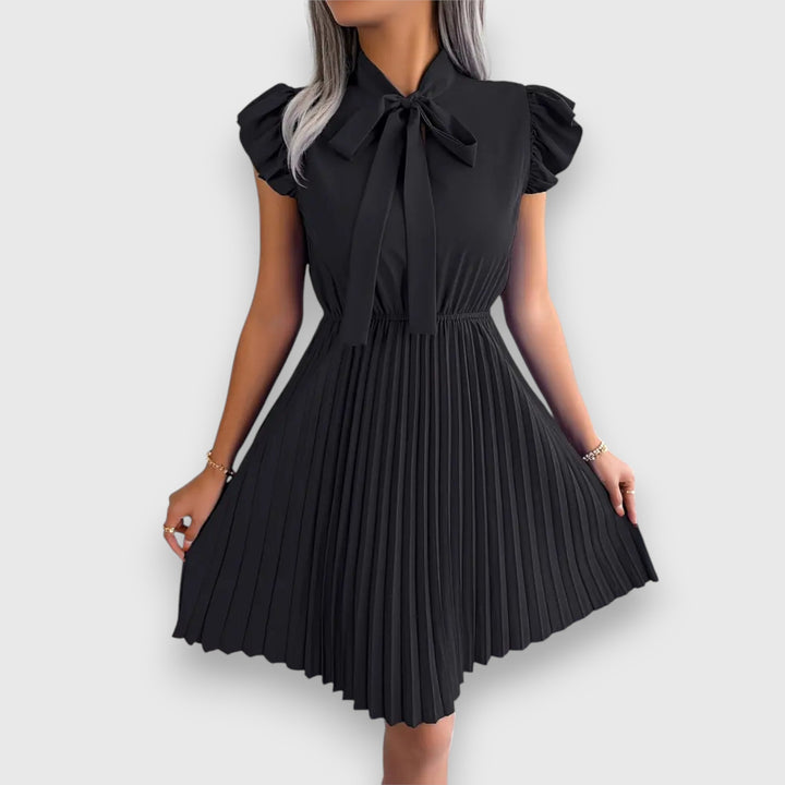 Florence – Robe à Manches Courtes avec Nœud
