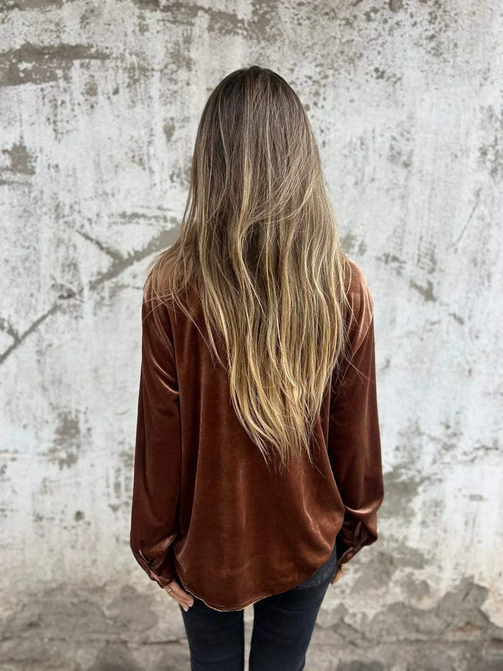 Catherine - Blouse en Velours Élégante