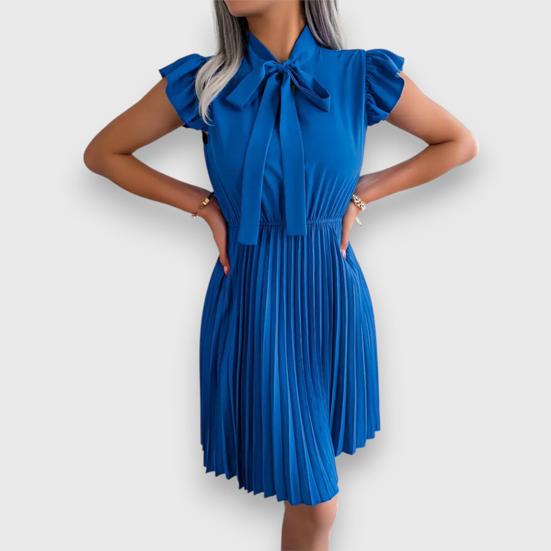 Florence – Robe à Manches Courtes avec Nœud