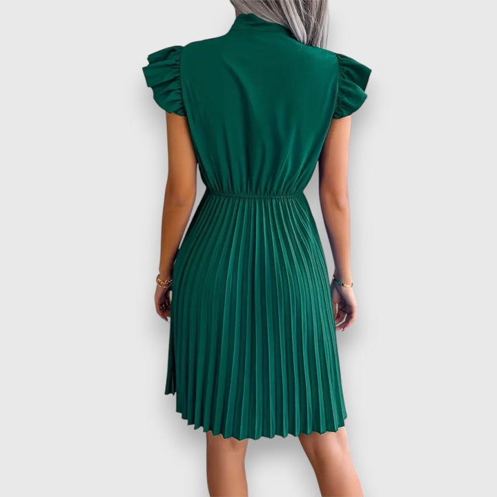 Florence – Robe à Manches Courtes avec Nœud