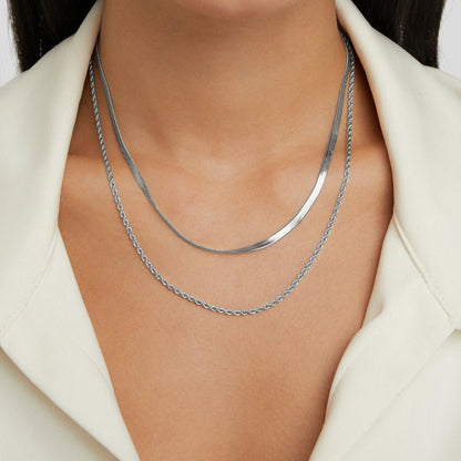 Collier superposé en argent Alexandra