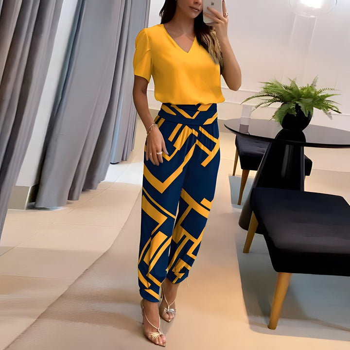 Sylvie - Ensemble tendance avec blouse et pantalon