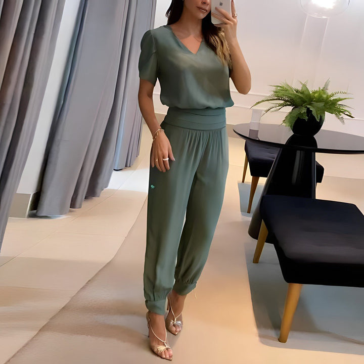 Sylvie - Ensemble tendance avec blouse et pantalon