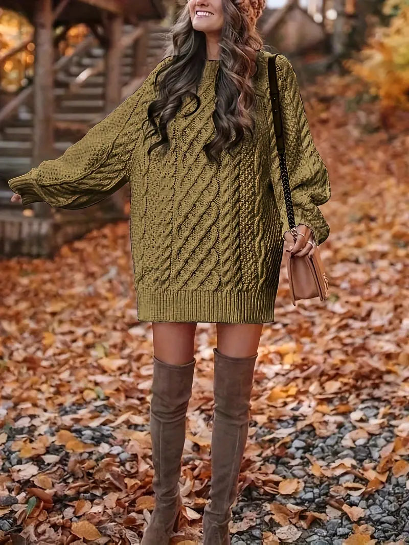 Chloé – Robe Pull en Maille Tressée