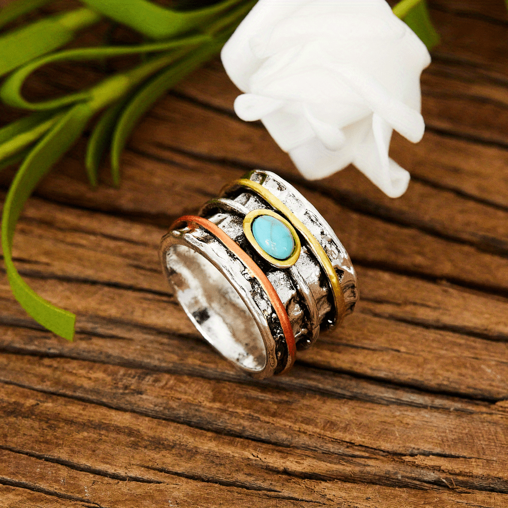 Bague Vintage Boho Turquoise