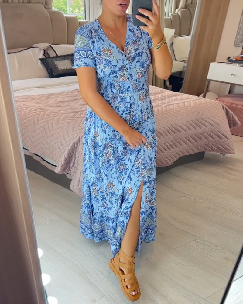 Alisa™ - Robe à col en V avec motif floral