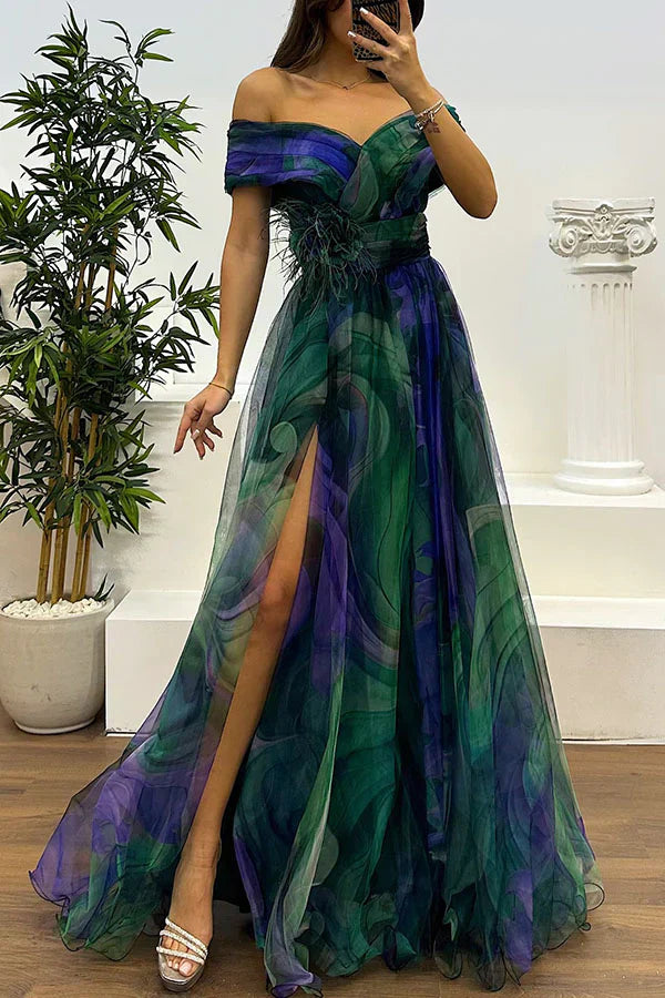 Daniela - Robe Maxi Éblouissante Off Shoulder