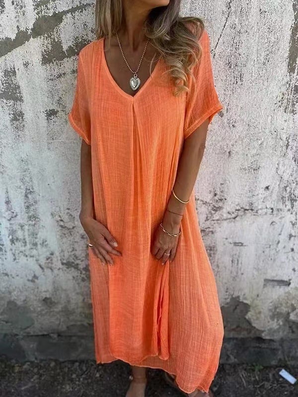 ROBE MIDI CLASSIQUE À COL EN V ARIANE I