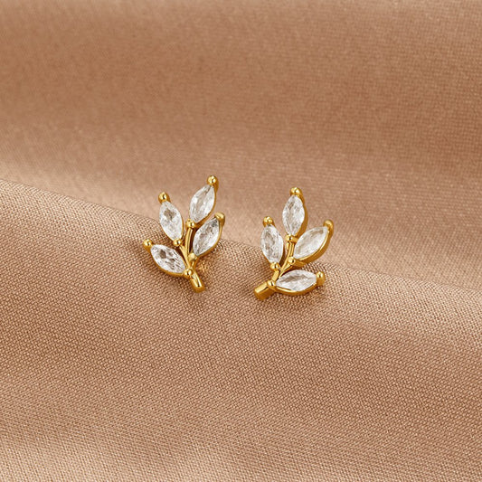 Boucles d'oreilles Crystal Chic Leaf
