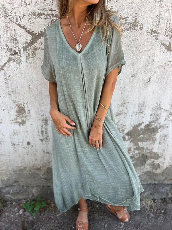 ROBE MIDI CLASSIQUE À COL EN V ARIANE I