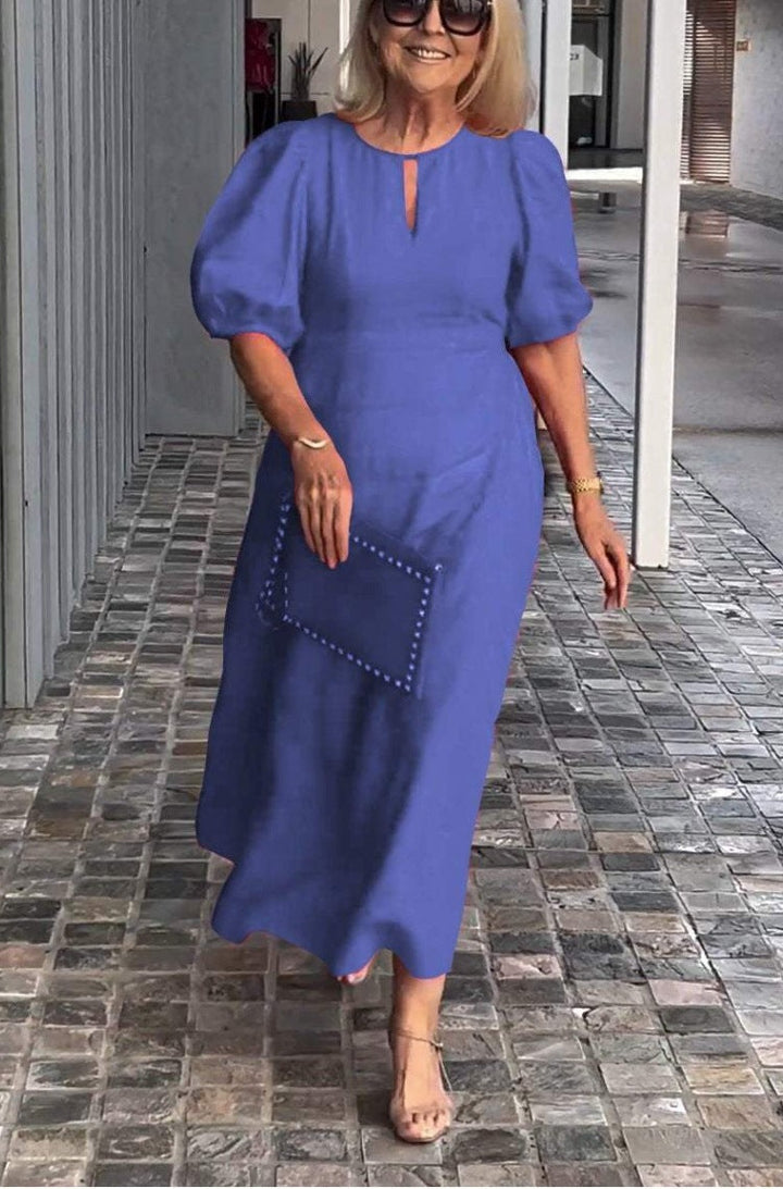 Carla - Robe Élégante à Manches Bouffantes