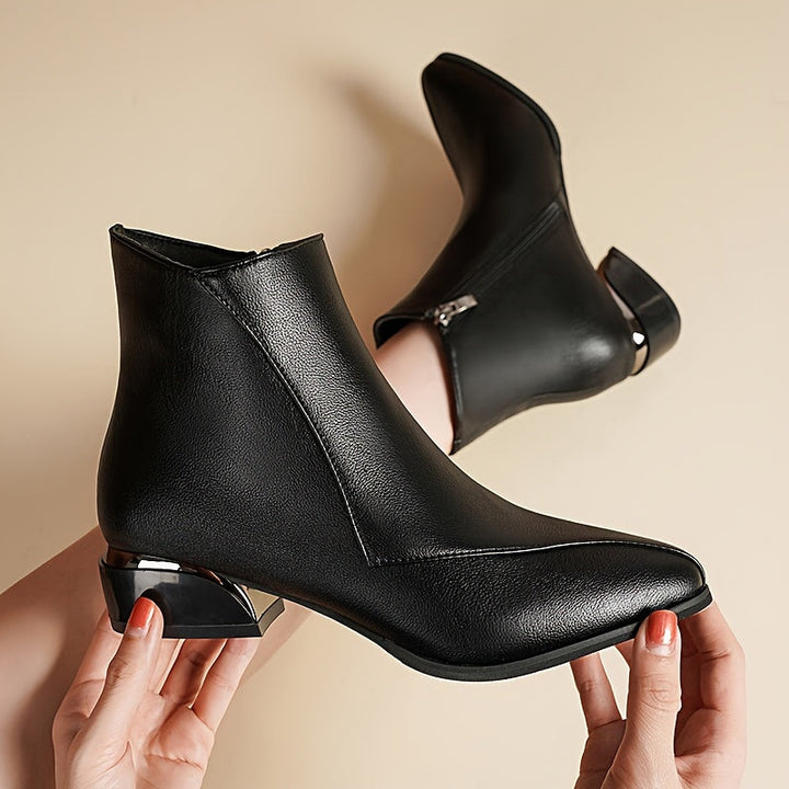 Ava | Bottines avec Talon et Fermeture Éclair