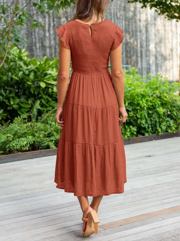 ROBE MIDI VOLANTÉE AUDREY I