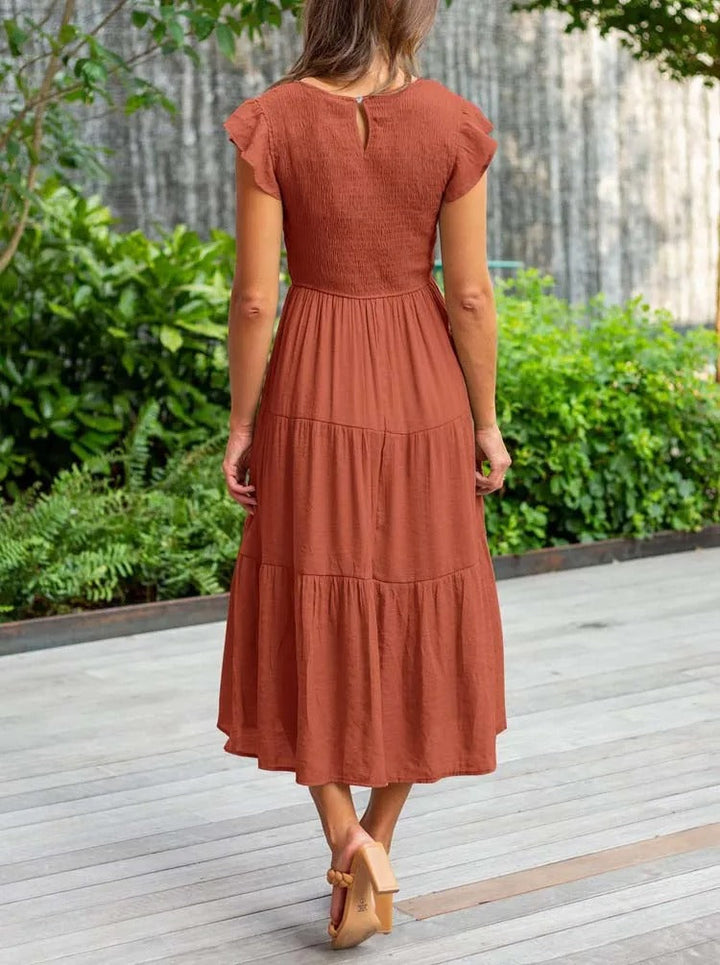 ROBE MIDI VOLANTÉE AUDREY I