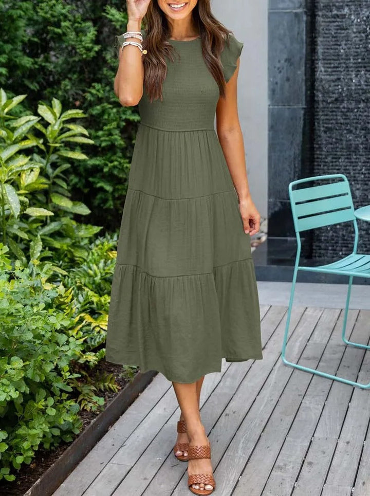 ROBE MIDI VOLANTÉE AUDREY I