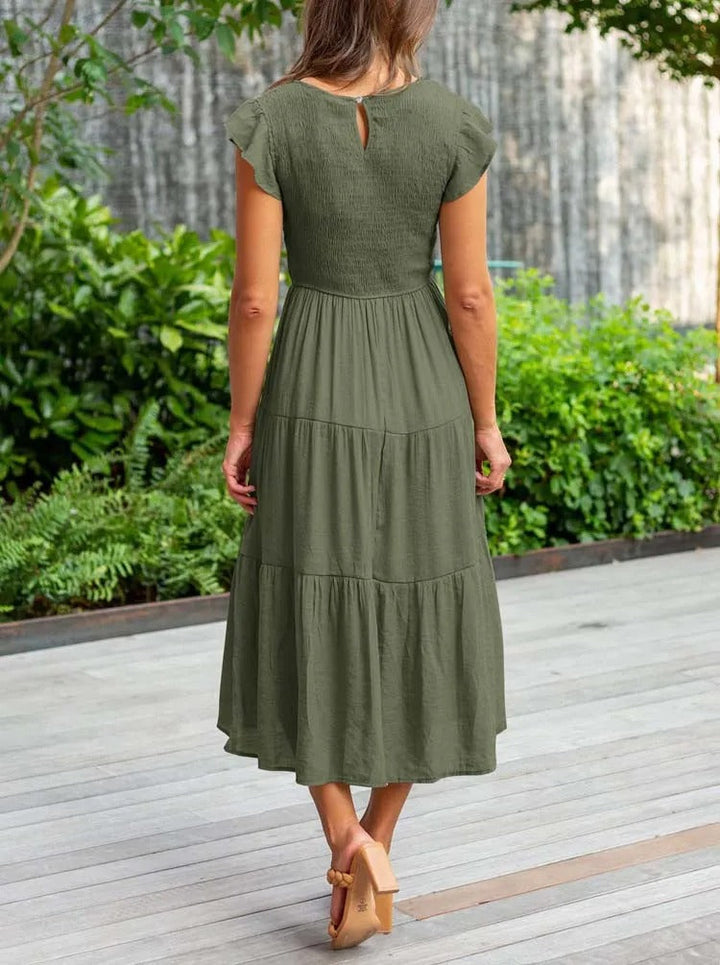 ROBE MIDI VOLANTÉE AUDREY I
