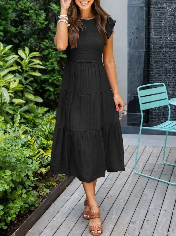 ROBE MIDI VOLANTÉE AUDREY I