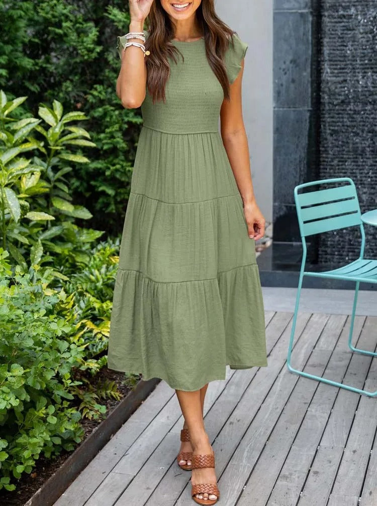 ROBE MIDI VOLANTÉE AUDREY I