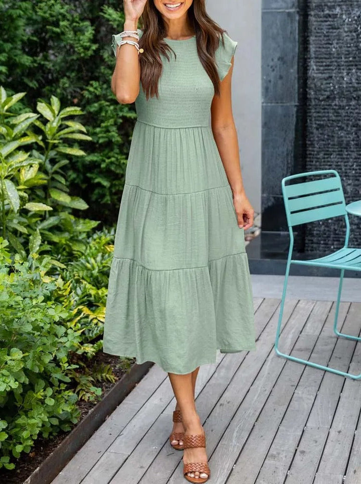 ROBE MIDI VOLANTÉE AUDREY I
