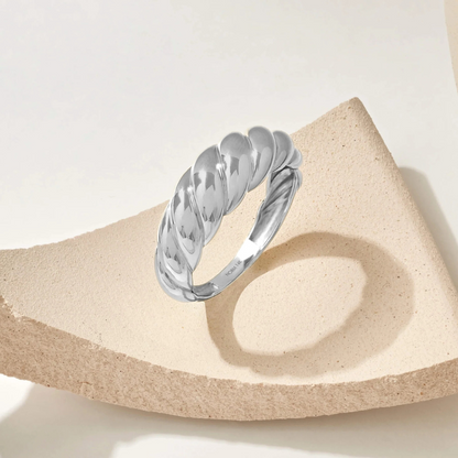 Bague Croissant | Or Blanc