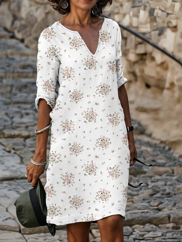 Lily – Robe T-Shirt à Col V Floral