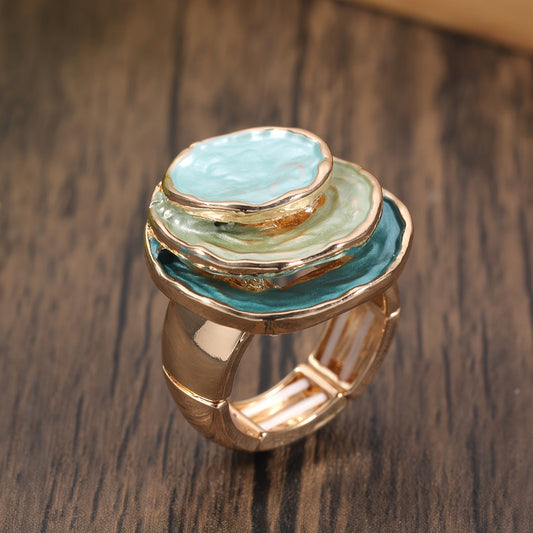 Bague en Émail à Trois Couches Boho