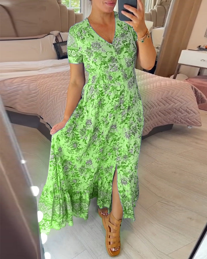 Alisa™ - Robe à col en V avec motif floral