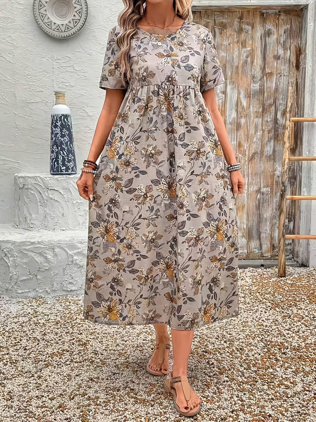 Lena – Robe Décontractée à Imprimé Floral