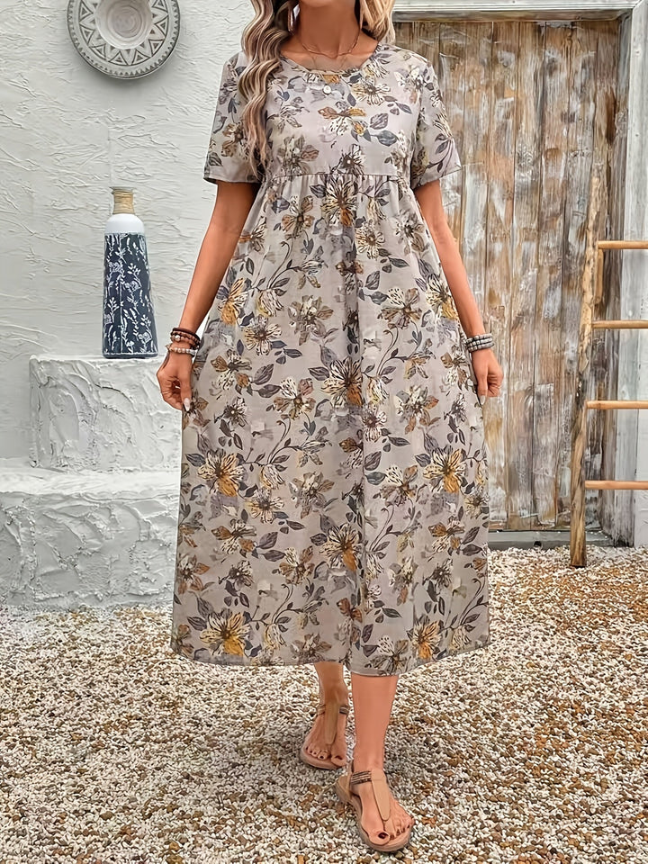 Lena – Robe Décontractée à Imprimé Floral